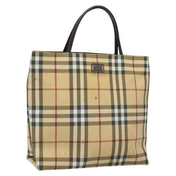 BURBERRY Nova Check Hand Bag PVC Beige Auth - Picture 13 of 16